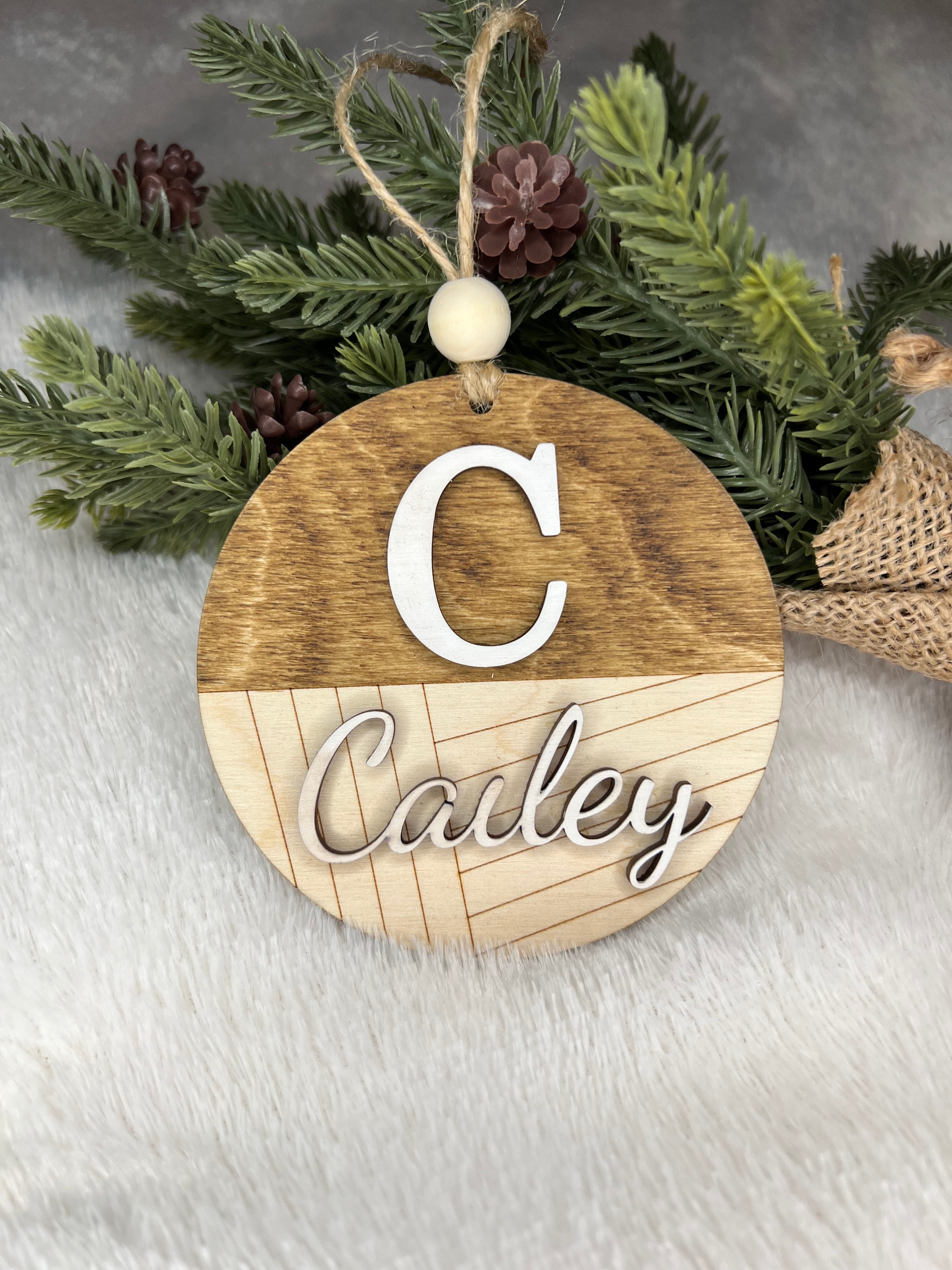 Shiplap Name Ornament / Stocking Tag