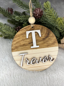 Shiplap Name Ornament / Stocking Tag