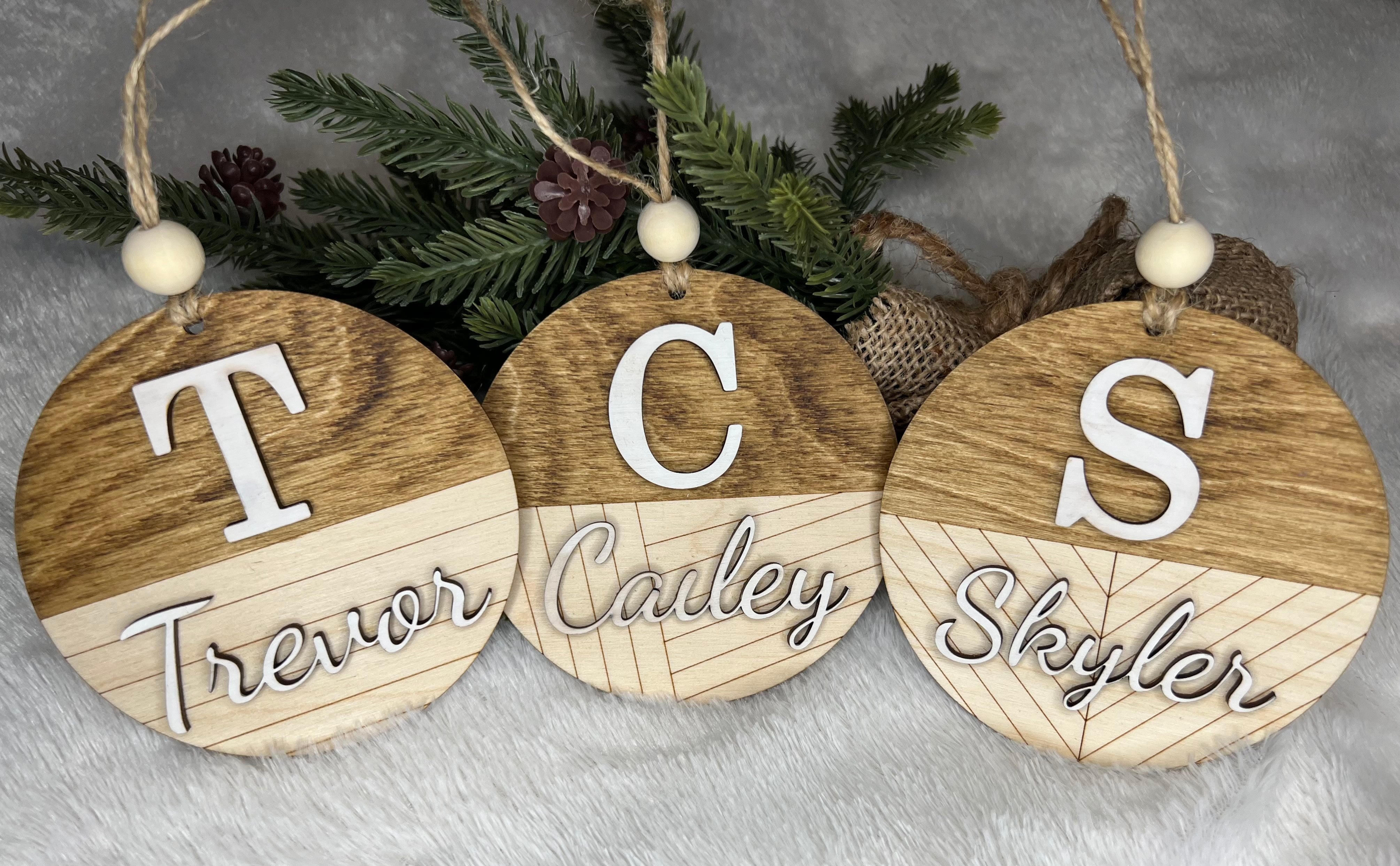 Shiplap Name Ornament / Stocking Tag