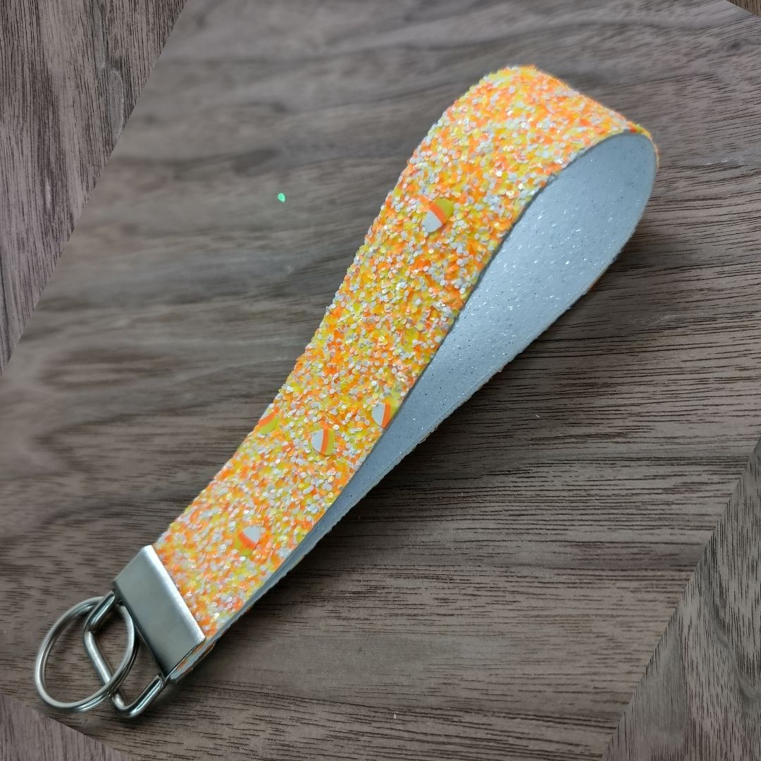 Candy Corn Chunky Glitter Lanyard